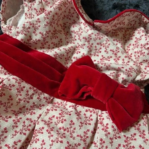 Lily Rose Collection Red and Gold Bethany Bow Dress